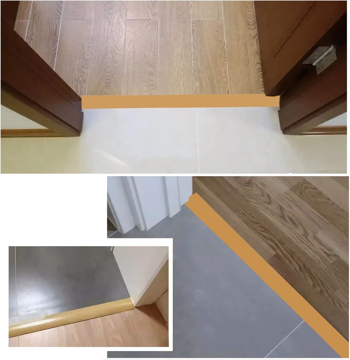 Floor/Door Flat Transition Strip & Self Adhesive Floor Vinyl Floor Edge Trim Laminate Floor Gap Covering Joining Strip