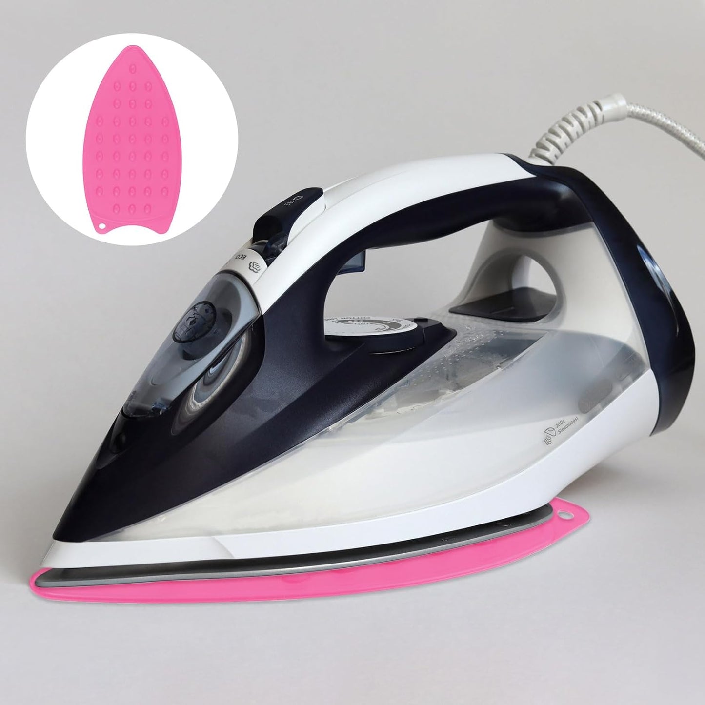 HARFINGTON 2pcs Silicone Iron Rest Pad, Multipurpose Iron Hot Resistant Mat Iron Rest Plate for Ironing Board Hot Heat Resistant Steam Compact Mat, Fuchsia/Turquoise