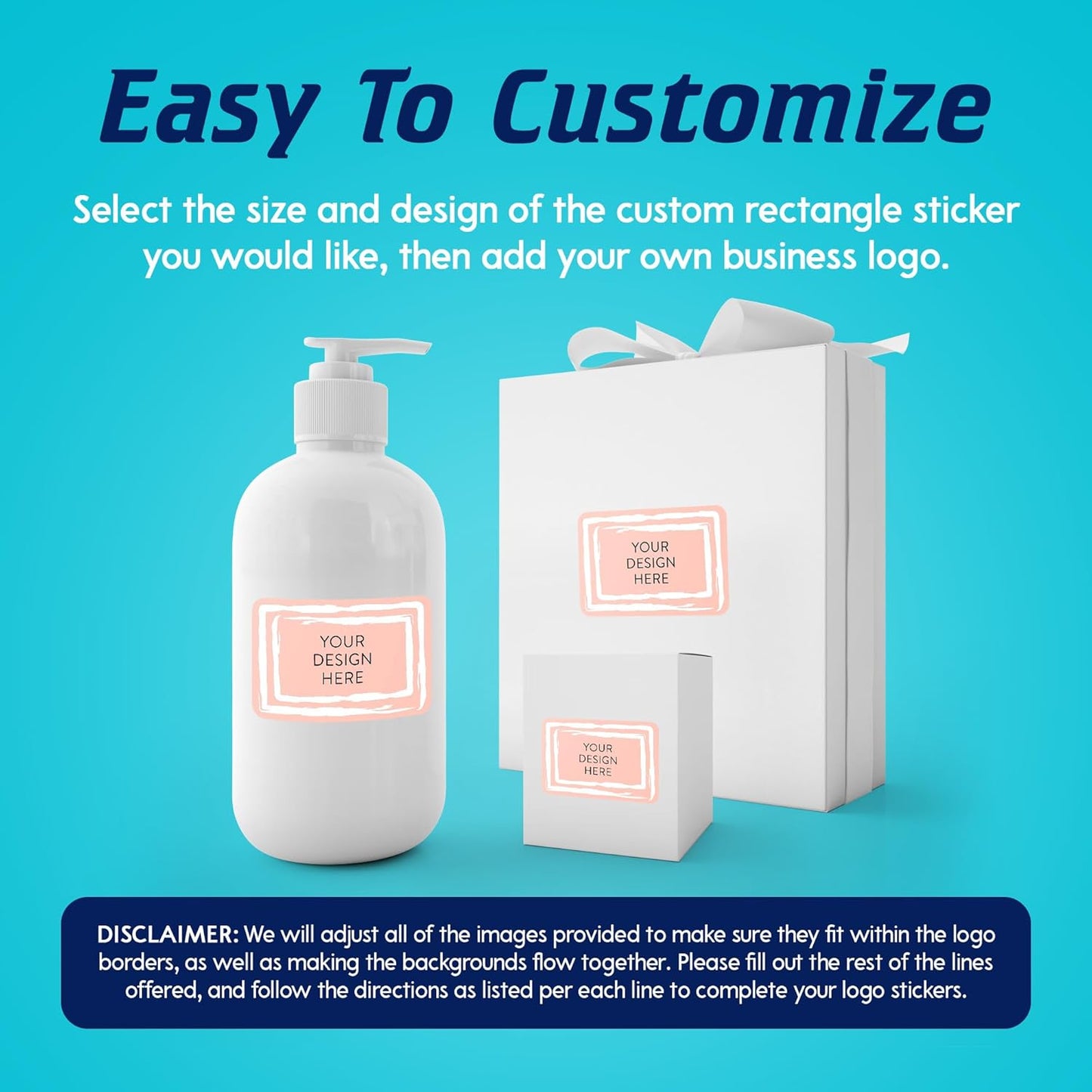 100 Custom Vinyl Stickers - Upload Your own Image, Text, Design, Logo - Personalized Logo Labels for Handmade, Packaging, Bottle, Jars, Candle, Brand Stickers (Peach, 3x2)