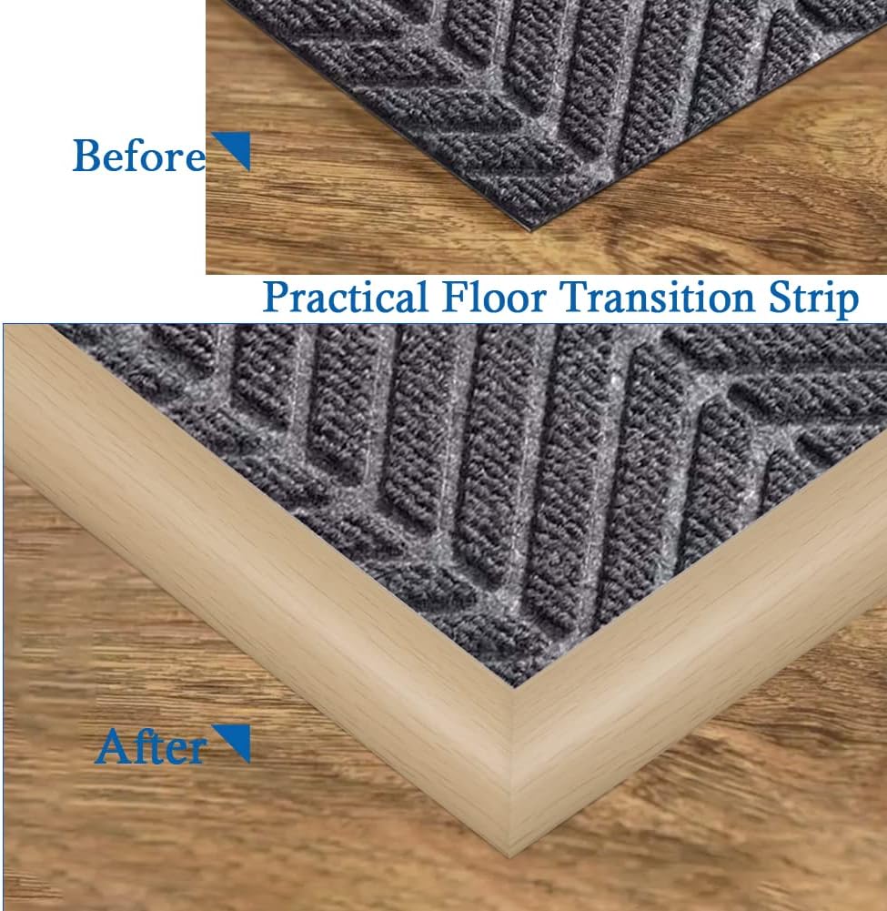 Floor Transition Strip Self Adhesive Carpet & Flooring Transitions Edging Trim Strip PVC Threshold Transitions Suitable for Threshold Height Less Than 5mm (20Ft, Wood Grain Beige-New)