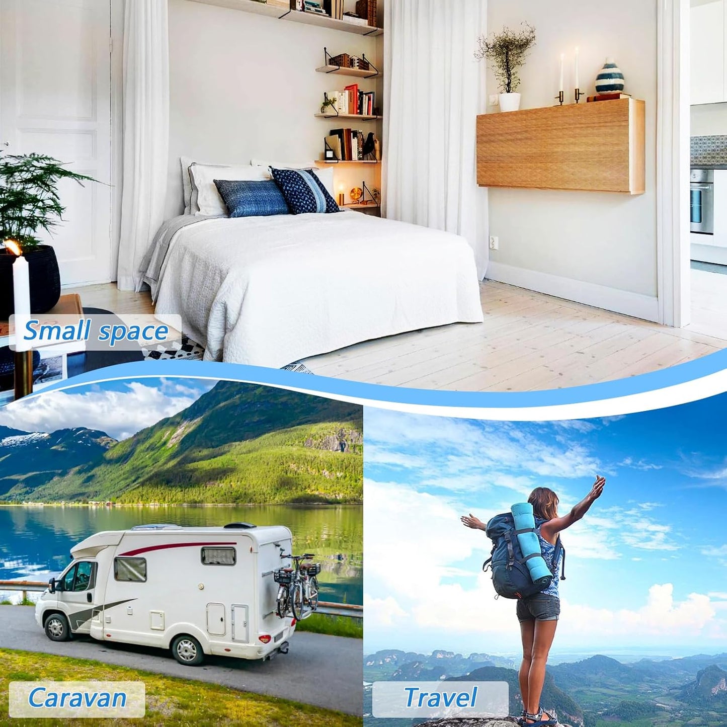 Ironing Mat Portable Ironing Pad Ironing Blanket for Table Top Heat Resistance Double-Side Using Travel Large 47.2 x 27.6 Inch Foldable Winter Blue Mountain and Mirrored Lake