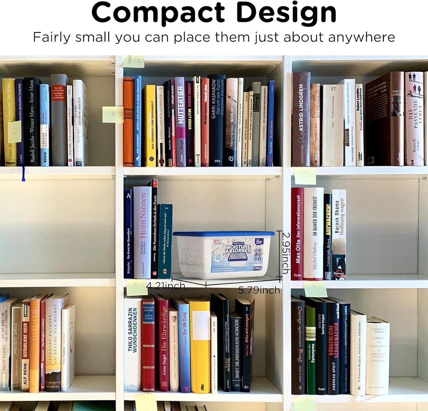 W&E Choice Moisture Absorbers, Portable Humidity Absorber Boxes for Your Bathroom, Closet & Car, Dehumidifier with Fragrance Free, 6 Pack