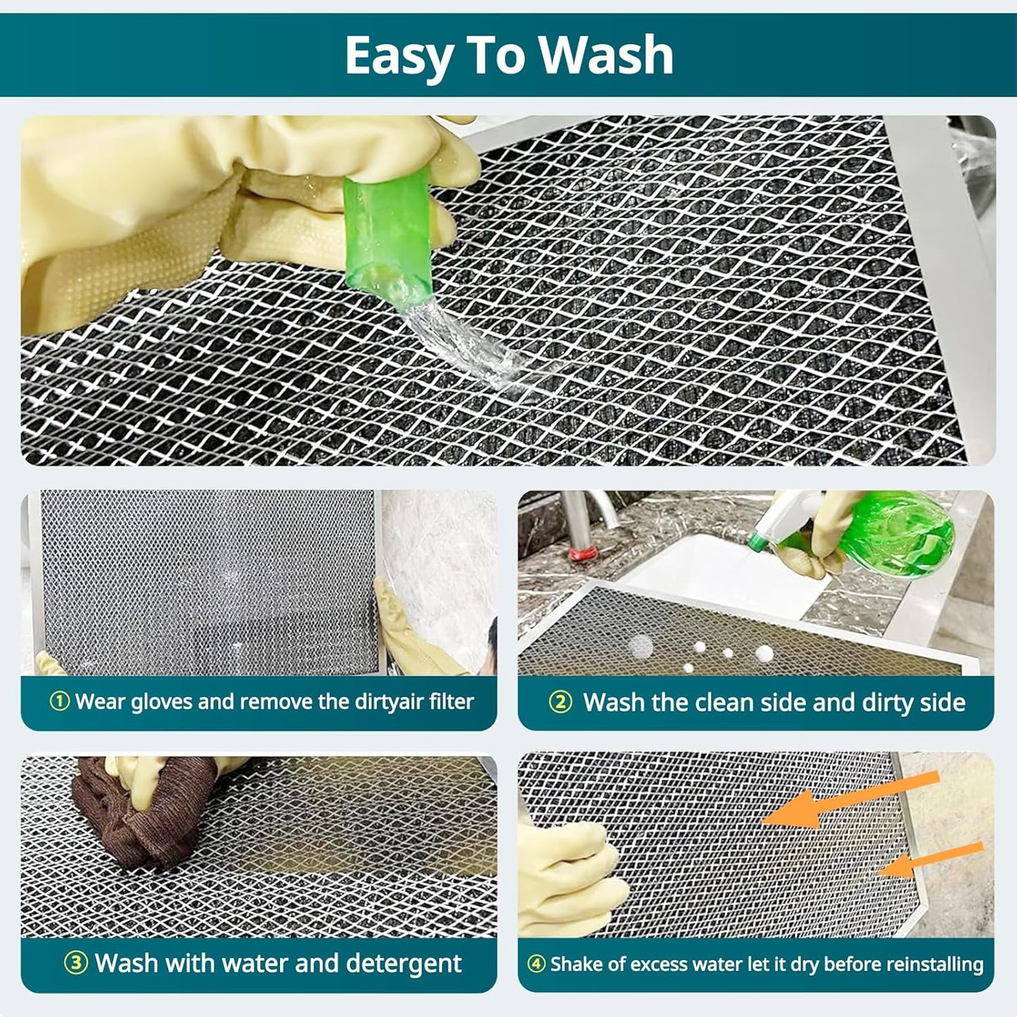 Torjim 20x25x1 MERV8 Washable & Reusable Electrostatic Air Filter - AC/HVAC Furnace Filter, Permanent, Breathe Fresher, Easy Install