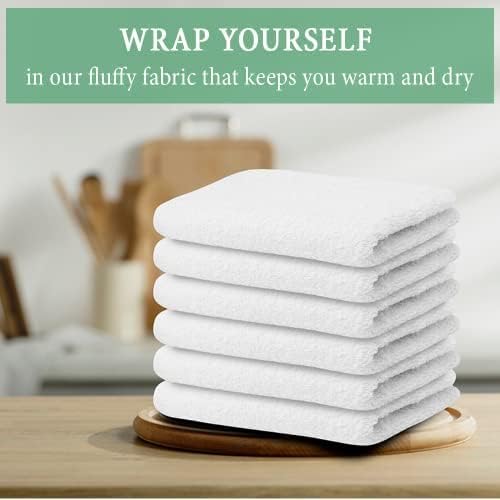 100% Cotton Terry Towel Cleaning Rags White 14'x17'|Pack of 60|Grade White Rag|Soft Large Cleaning Rags|Super Absorbent|Quick Dry|Multipurpose Towels|Restaurant Towels|Reusable Shop Rags
