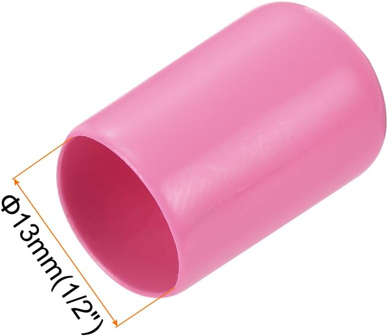 uxcell 20pcs Rubber End Caps 13mm ID Vinyl PVC Round Tube Bolt Cap Cover Screw Thread Protectors Pink