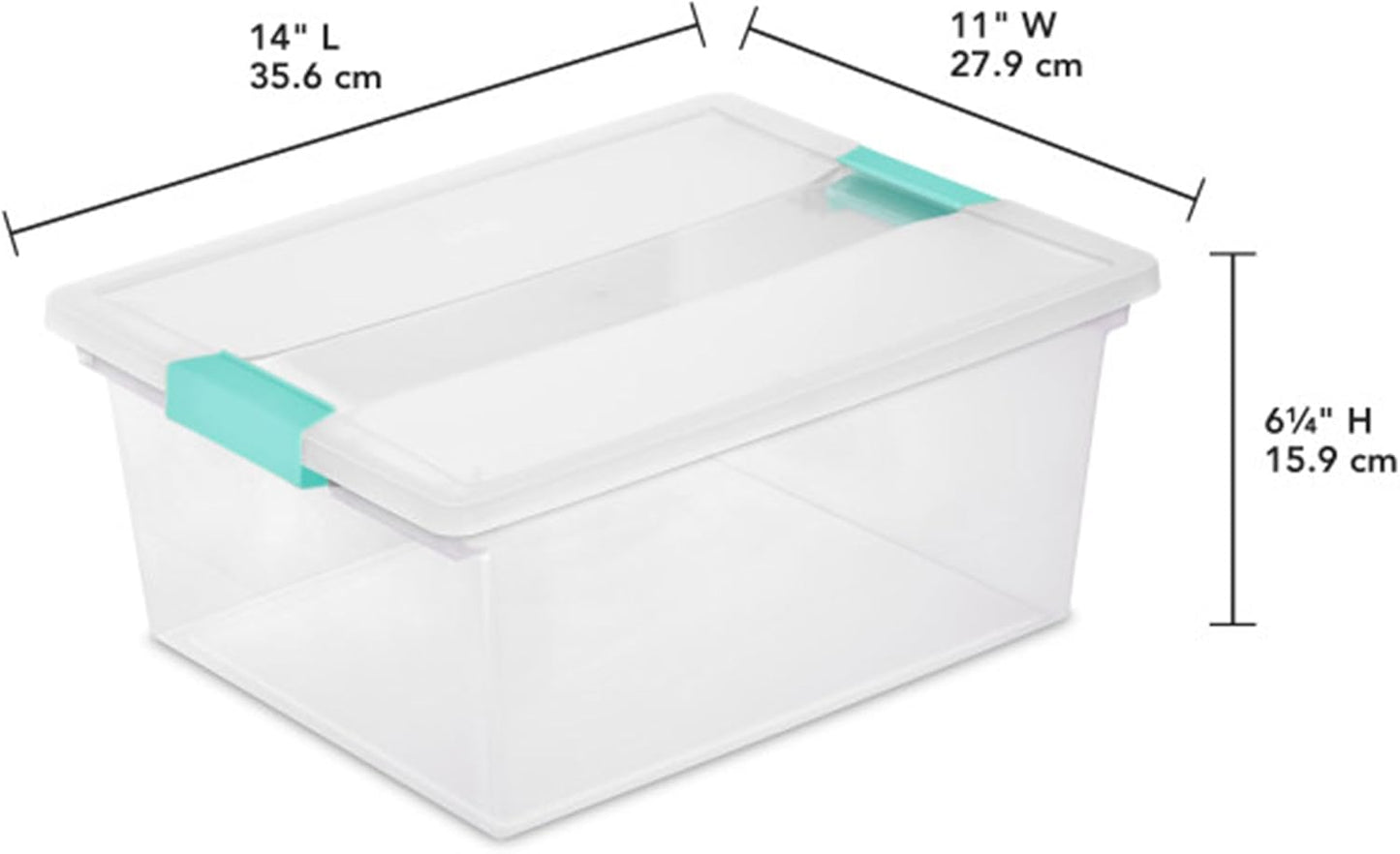 Sterilite 12-Pack Clip Box, Stackable Clear Plastic Bins with Latching Lids, Deep - Writing, Arts or Crafts Supplies Storage Containers for Home, Office, Classroom and Workshop Organization