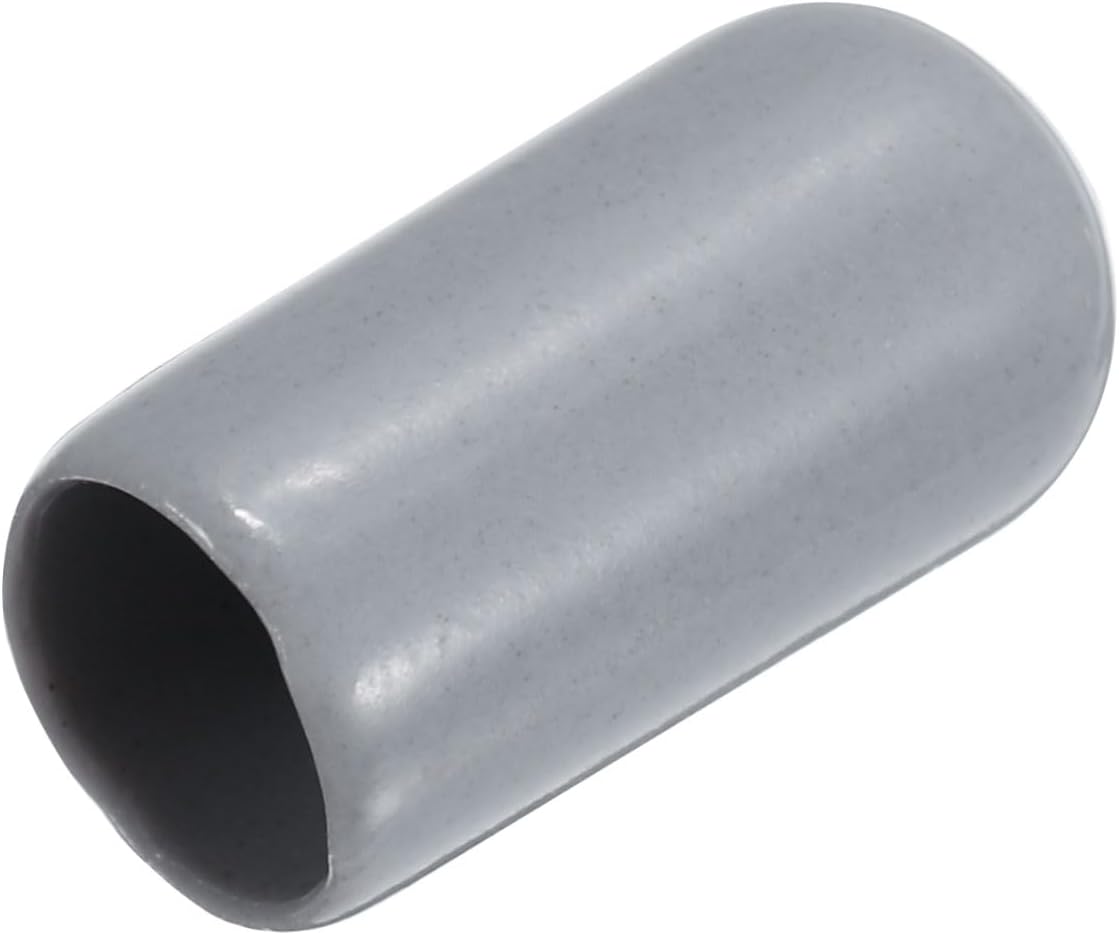 uxcell 20pcs Rubber End Caps 7mm ID Vinyl PVC Round Tube Bolt Cap Cover Screw Thread Protectors Grey