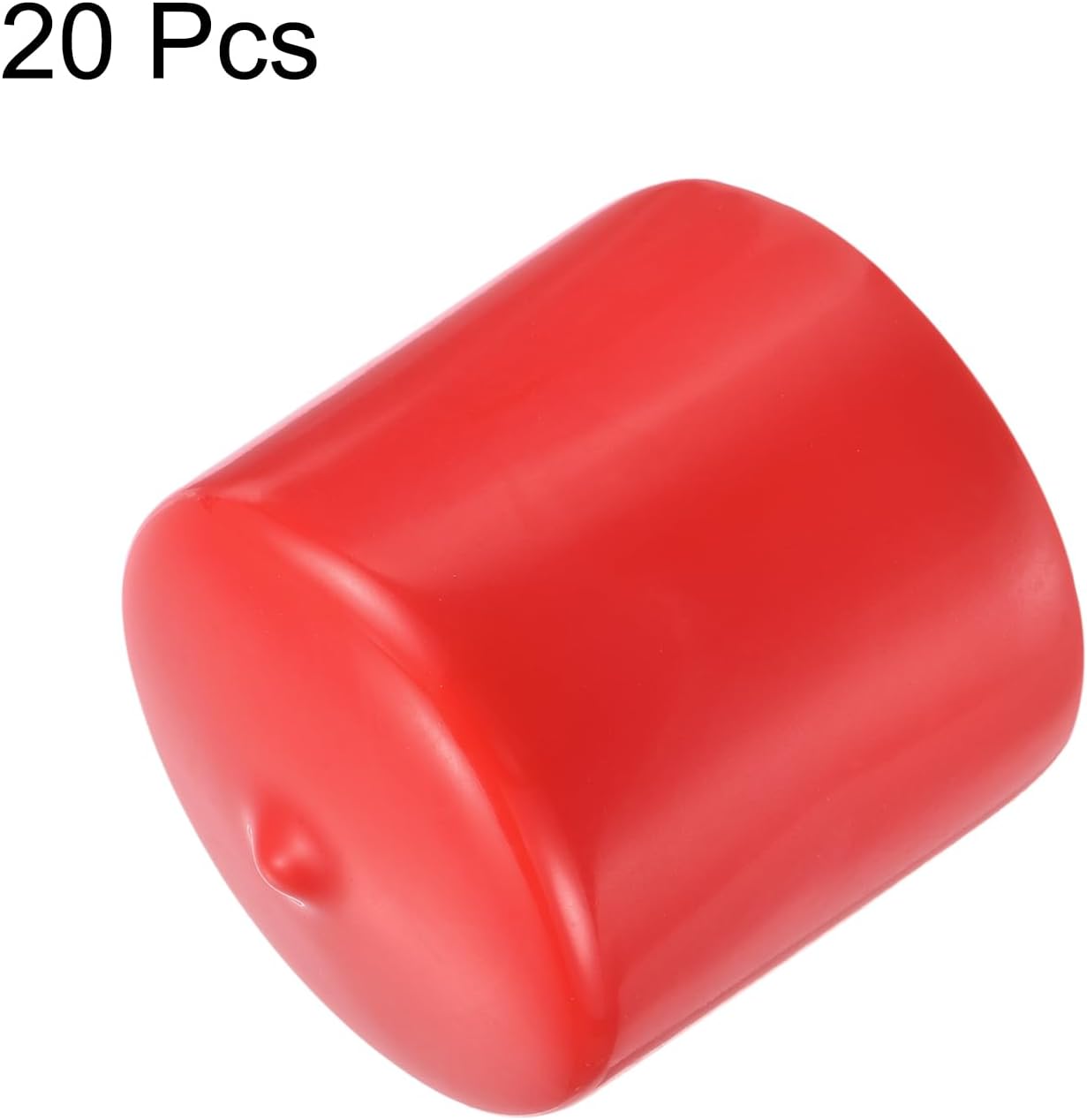 uxcell 20pcs Rubber End Caps 41mm ID Vinyl Round Tube Bolt Cap Cover Thread Protectors Red