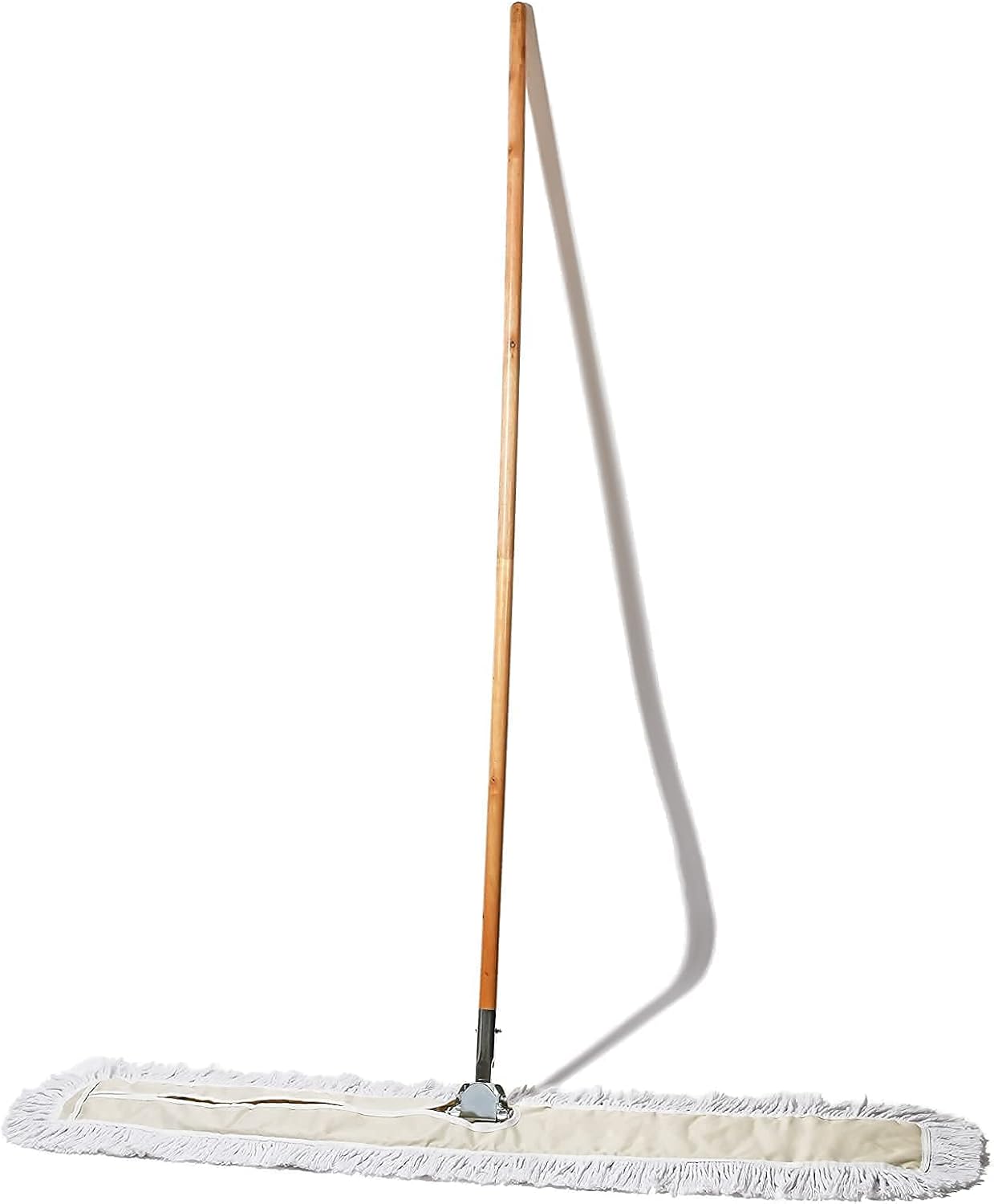 Commercial Dust Mop & Floor Sweeper, 48 in. Dust Mop for Hardwood Floors, Cotton Mop Head, Wooden Broom Handle, Industrial Dry Mop for Floor Cleaning & Janitorial Supplies