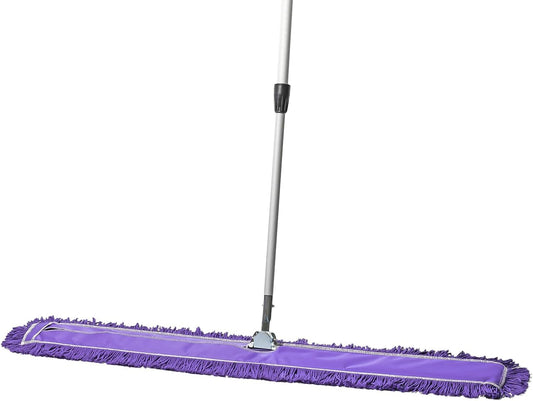 48 Inch Purple Commercial Dust Mop & Floor Sweeper with Extendable Handle – Mop for Hardwood, Tile, and Concrete Floor Cleaning