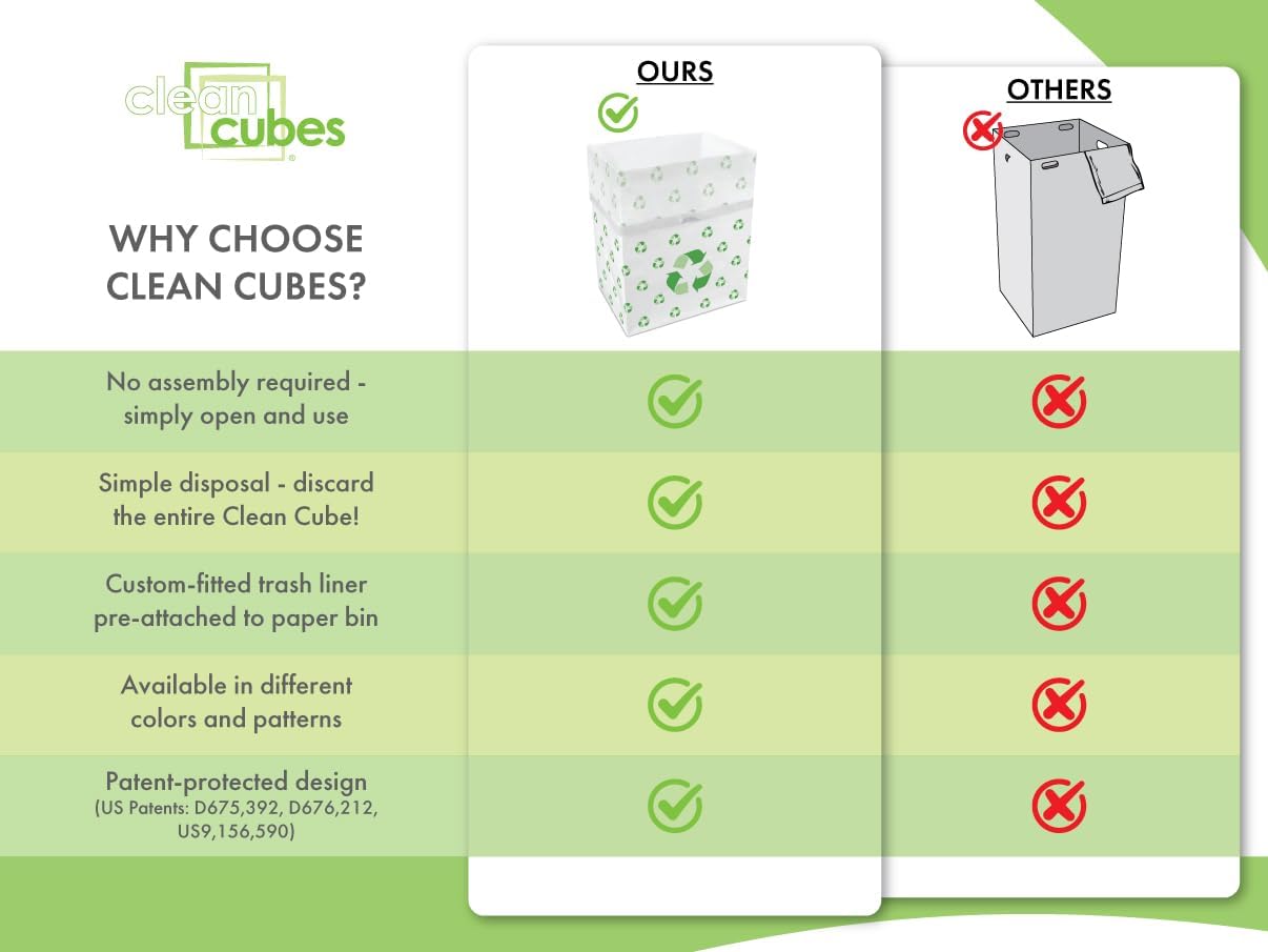 13 Gallon Disposable Pop-Up Trash Cans (3-Pack) with Fitted Bags – Foldable Garbage & Recycling Bins for Parties, Events & Kitchen (Recycle, 17" H x 13.5" W x 10" D)