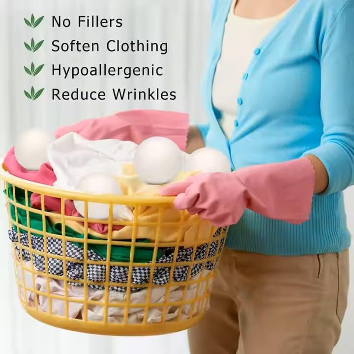 Organic Wool Dryer Balls: Eco-Friendly & Chemical-Free | Our Anti-Entanglement Reusable Balls Eliminate Wrinkle Static | 6-Pack XL Dryer Balls for Laundry is Made with New Zealand Wool (Gray)