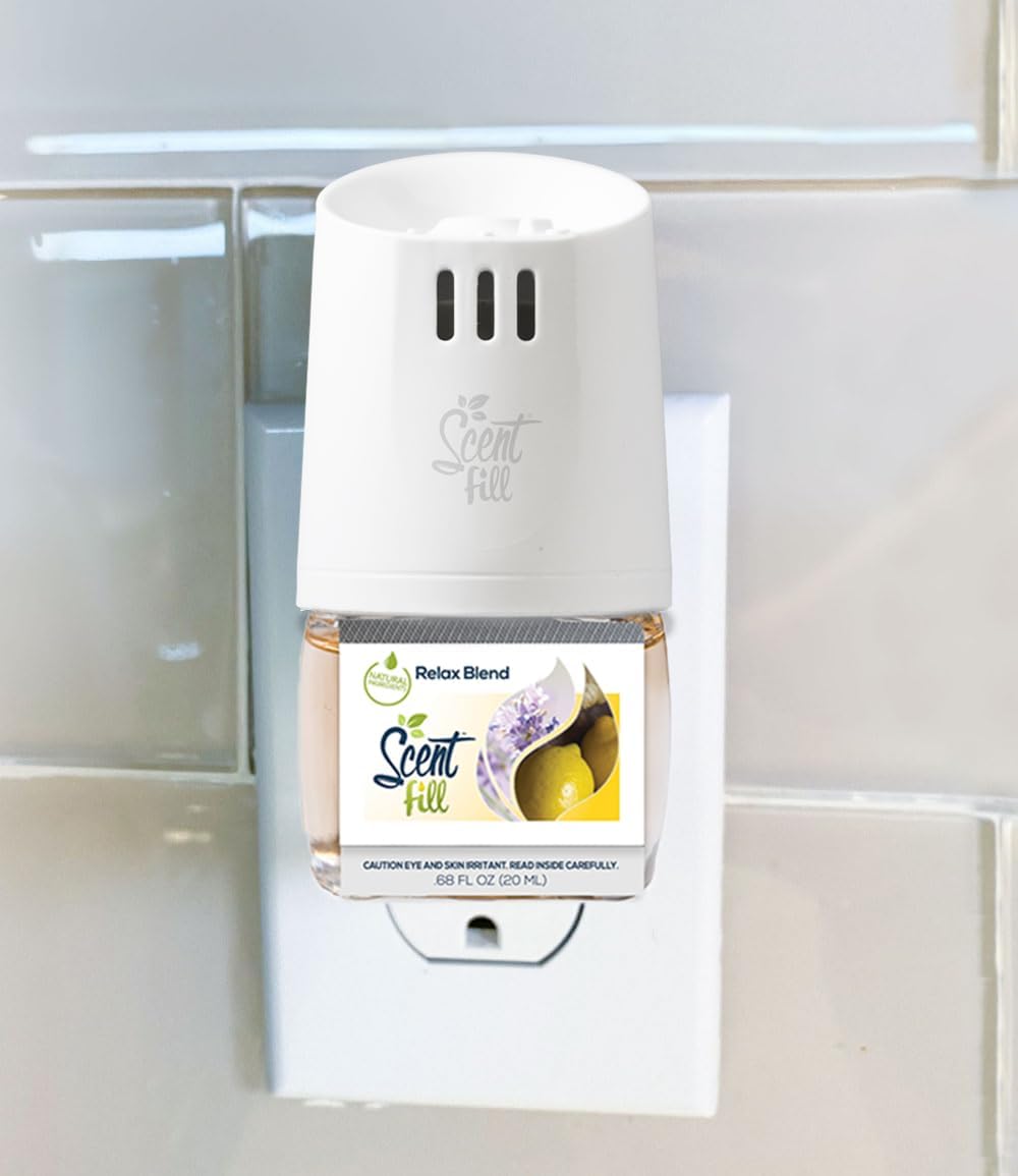 Scent Fill Relax Blend Plug in Air Freshener, 4 Scented Oil Refills