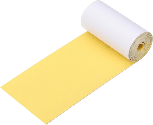 PATIKIL Leather Patches Tape for Furniture, 3.2 x 61 Inch Self Adhesive Vinyl Leather Repair Kit Cover Sheet for Couch, Sofa, Car Seats, Office Chair, Bright Yellow