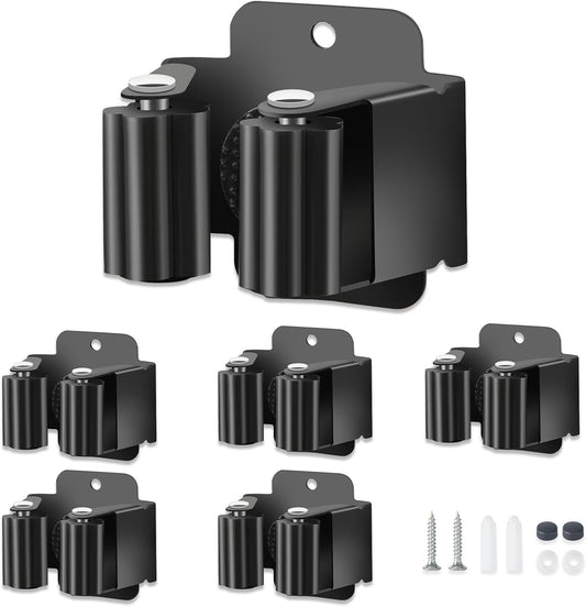 8 PCS Broom Holder Wall Mount, Upgraded Heavy Duty Mop and Broom Holder Wall Mount, Stainless Steel Broom Hanger Mop Holder Rack for Kitchen Laundry Garden Tool Organizer