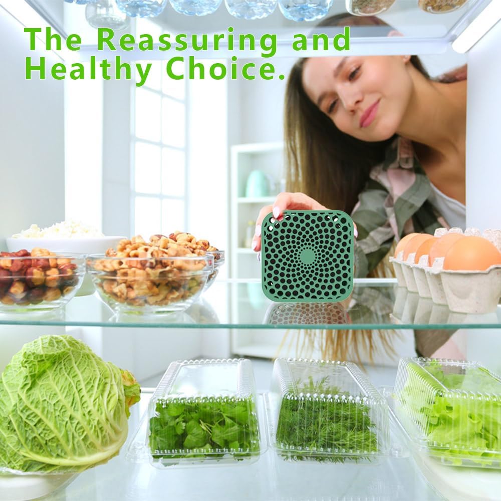 Super Refrigerator Deodorizer, Work for 10 Years Fridge Deodorizer Odor Eliminator, 24 Hours Remove Fridge Odor, More Effective Than Baking Soda and Activated Carbon Air Purification Bags(2PCS).