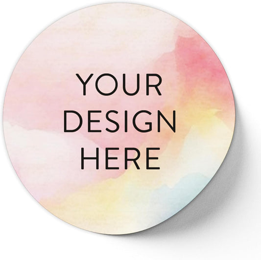 100 Custom Vinyl Stickers - Upload Your own Image, Text, Design, Logo - Personalized Logo Labels for Handmade, Packaging, Bottle, Jars, Candle, Brand Stickers (Watercolor, 1x1)