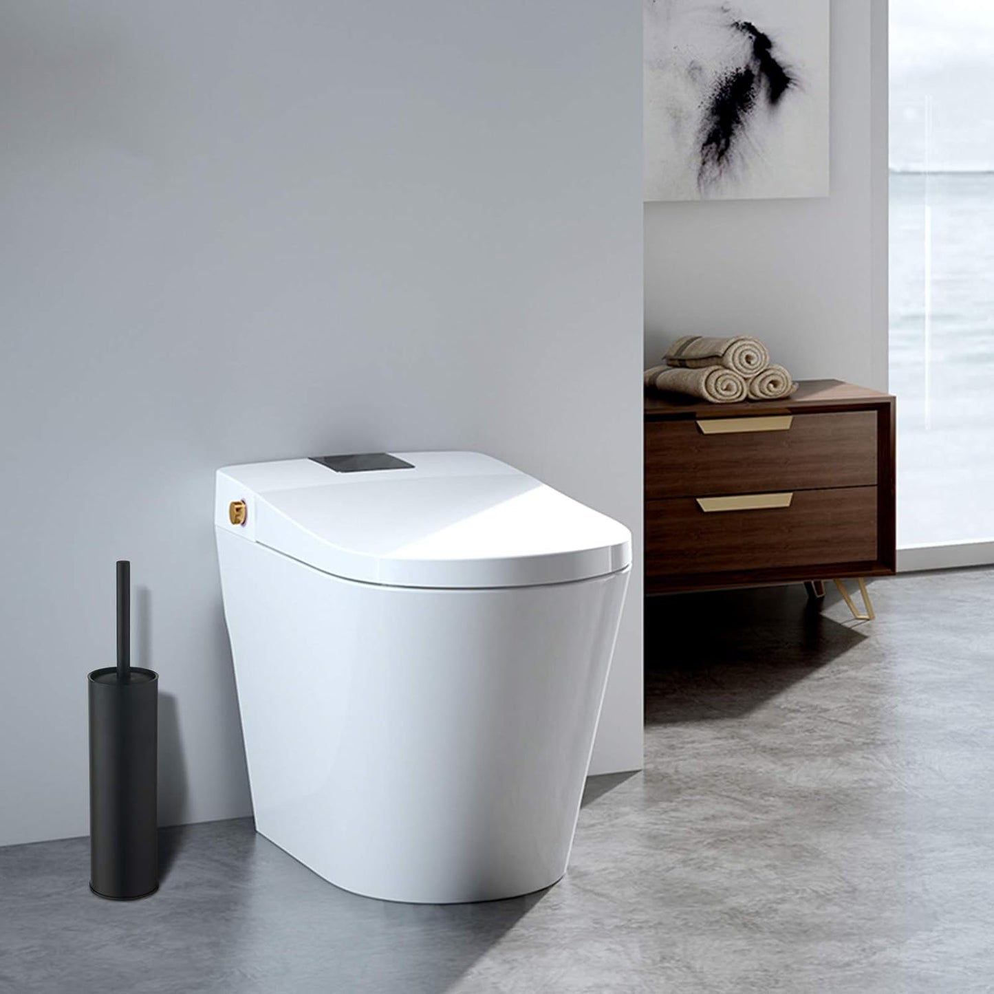 Toilet Brush and Holder,Stainless Steel Toilet Brushes for Bathroom with Holder 2pack