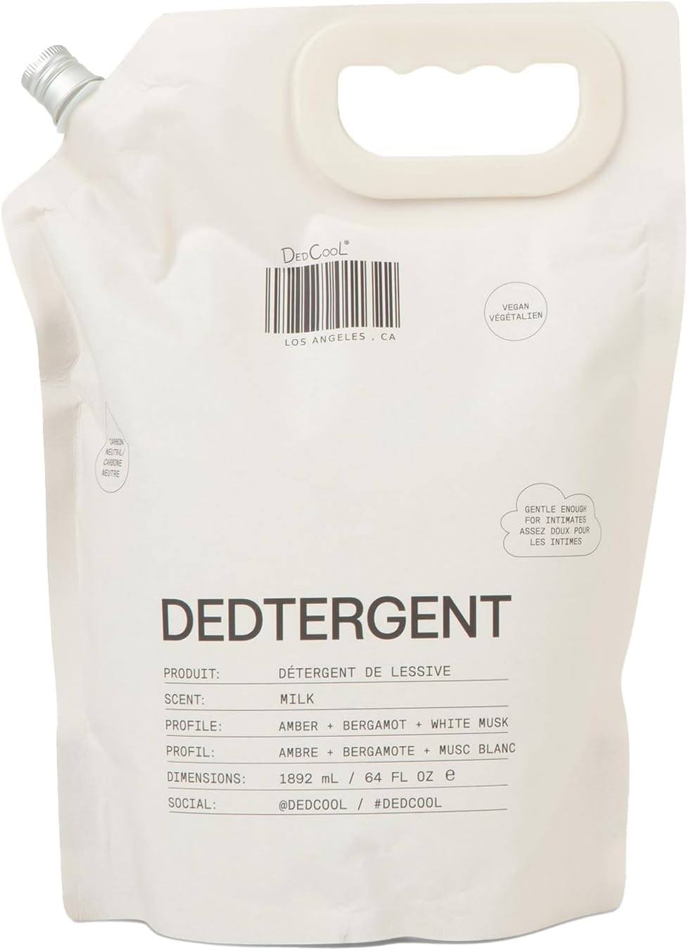 DedCool Liquid Laundry Dedtergent | Milk | Luxurious Fragrance Detergent | Removes Stains | Infused with Natural Essential Oils | Non-Toxic | 120 Washes | 64 fl oz
