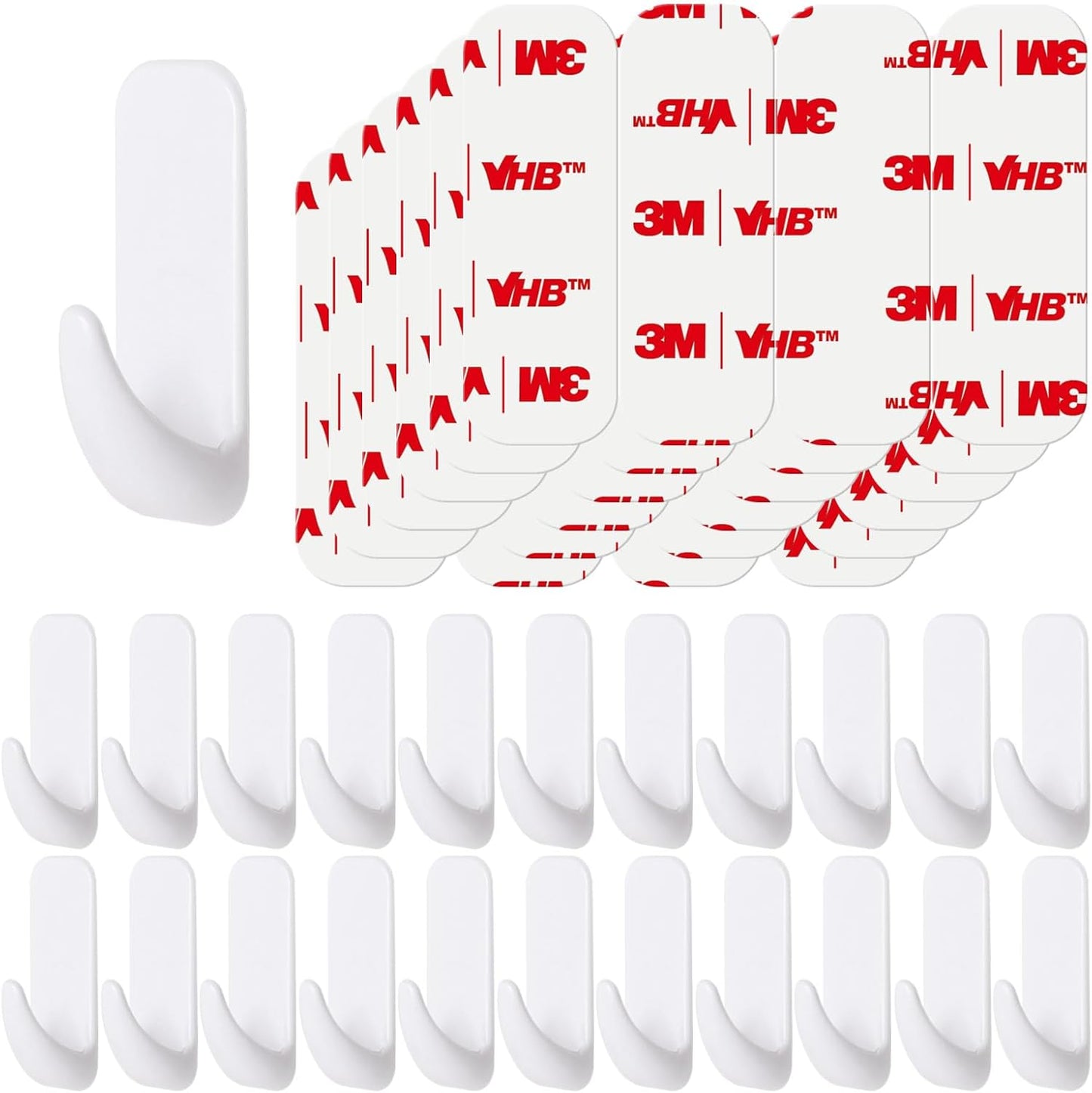 Wall Hooks for Hanging Heavy Duty, Medium 22 Self Adhesive Wall with 26 Strips no Damage, Sticky for Key, Shower,Towel, Coat, Door, Hat