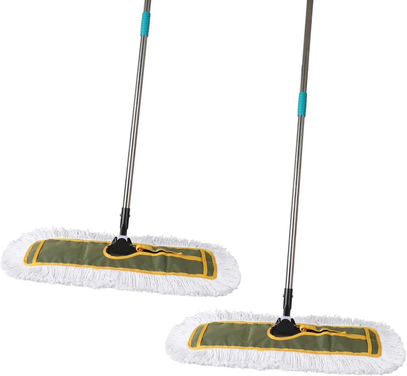 OFO 24inch Industrial Commercial Dust Mop 2 Sets // Heavy Duty Dust Mop // 63inch Length Stainless Steel Handle //Easily Clean Large Area Factory,Shopping Mall,Garage