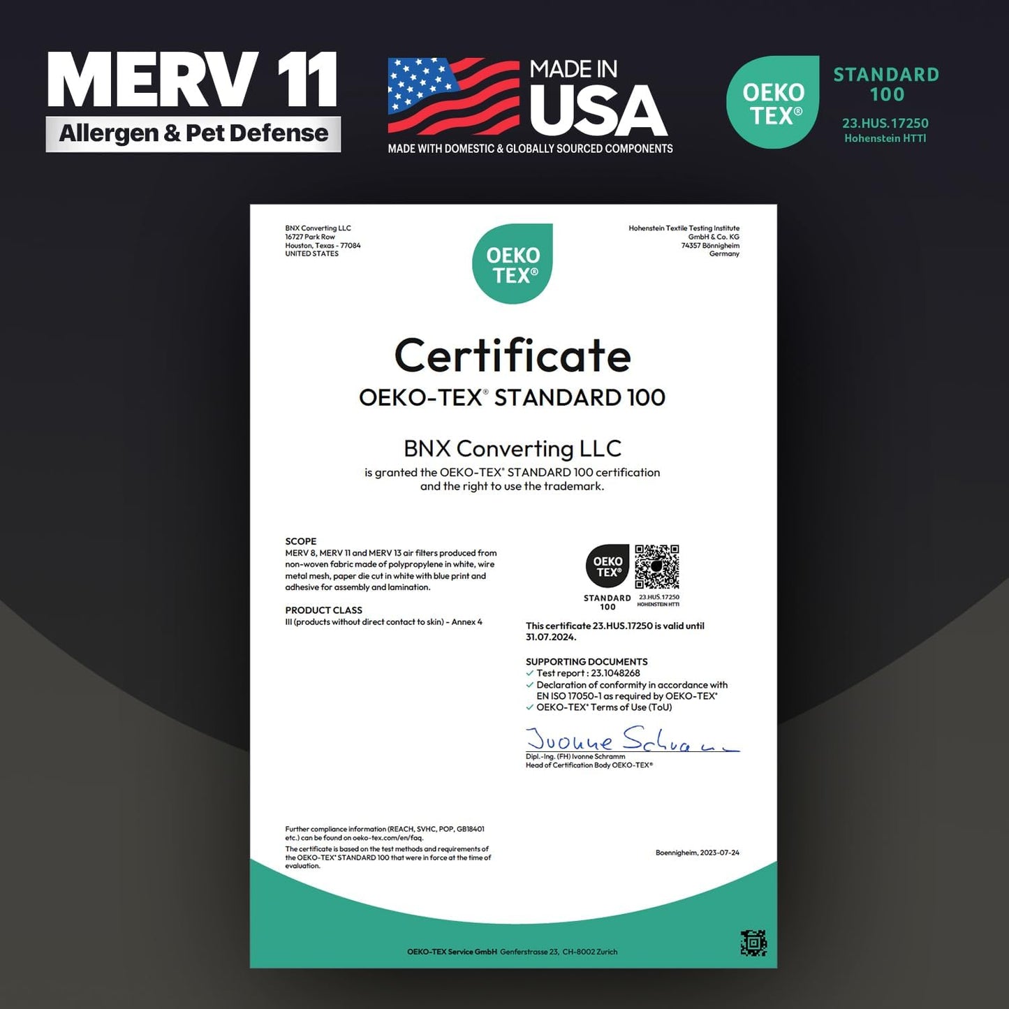 BNX TruFilter 12x12x1 Air Filter MERV 11 (6-Pack) - MADE IN USA - Allergen Defense Electrostatic Pleated Air Conditioner HVAC AC Furnace Filters for Allergies, Dust, Pet, Smoke, Allergy MPR 1200 FPR 7