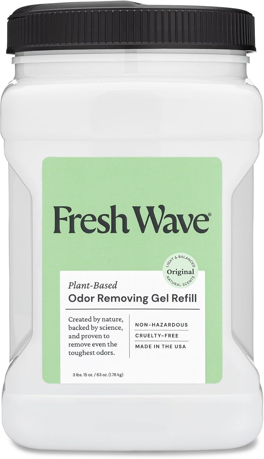 Fresh Wave Original Scent Odor Removing Gel Refill, 63 oz. | Safer Odor Absorbers for Home, Cooking, Trash, & Pets Areas | Natural Plant-Based Odor Eliminator