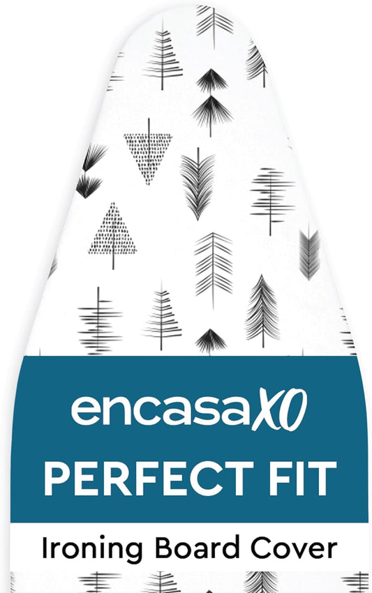 Encasa XO Ironing Board Cover and Pad 57"x22" - Thick 3mm Felt Padding, Drawstring Tightening & Lock, Easy Fit, Scorch & Stain Resistant, Fits X-Large Ironing Board - Black Arrow