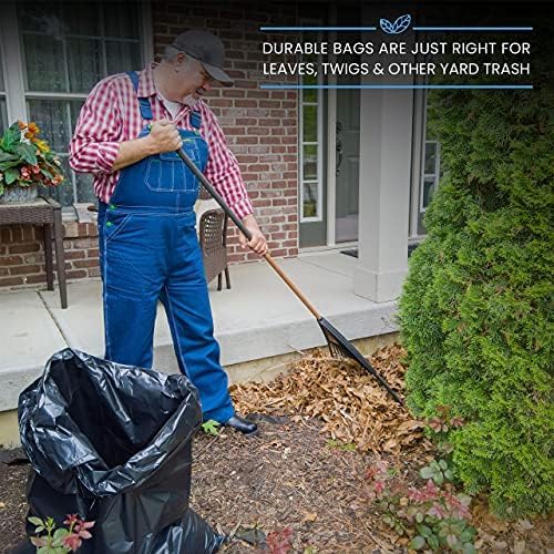 ToughBag 55 Gallon Trash Bags, 55-60 Gallon Trash Bags Heavy Duty (50 COUNT) - Large Black Trash Can Liners, 50-60 Gal for Contractors, Commercial, and Lawn - Made in USA