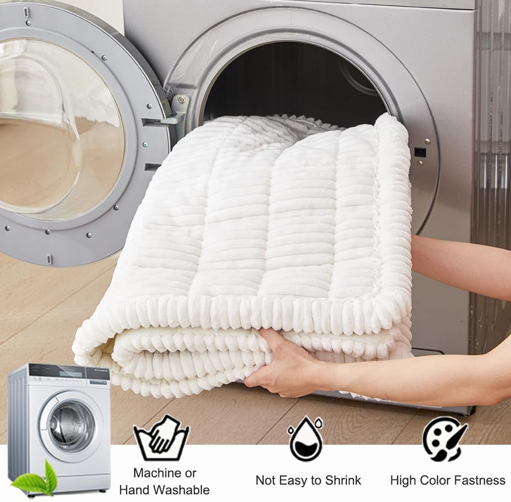 Couch Cover for Dogs Washable, Fuzzy Pet Couch Covers for 2 Cushion Sofa Pet Friendly, Non Slip Sofa Cover (White, 23.6" x 47"/60 x 120cm)