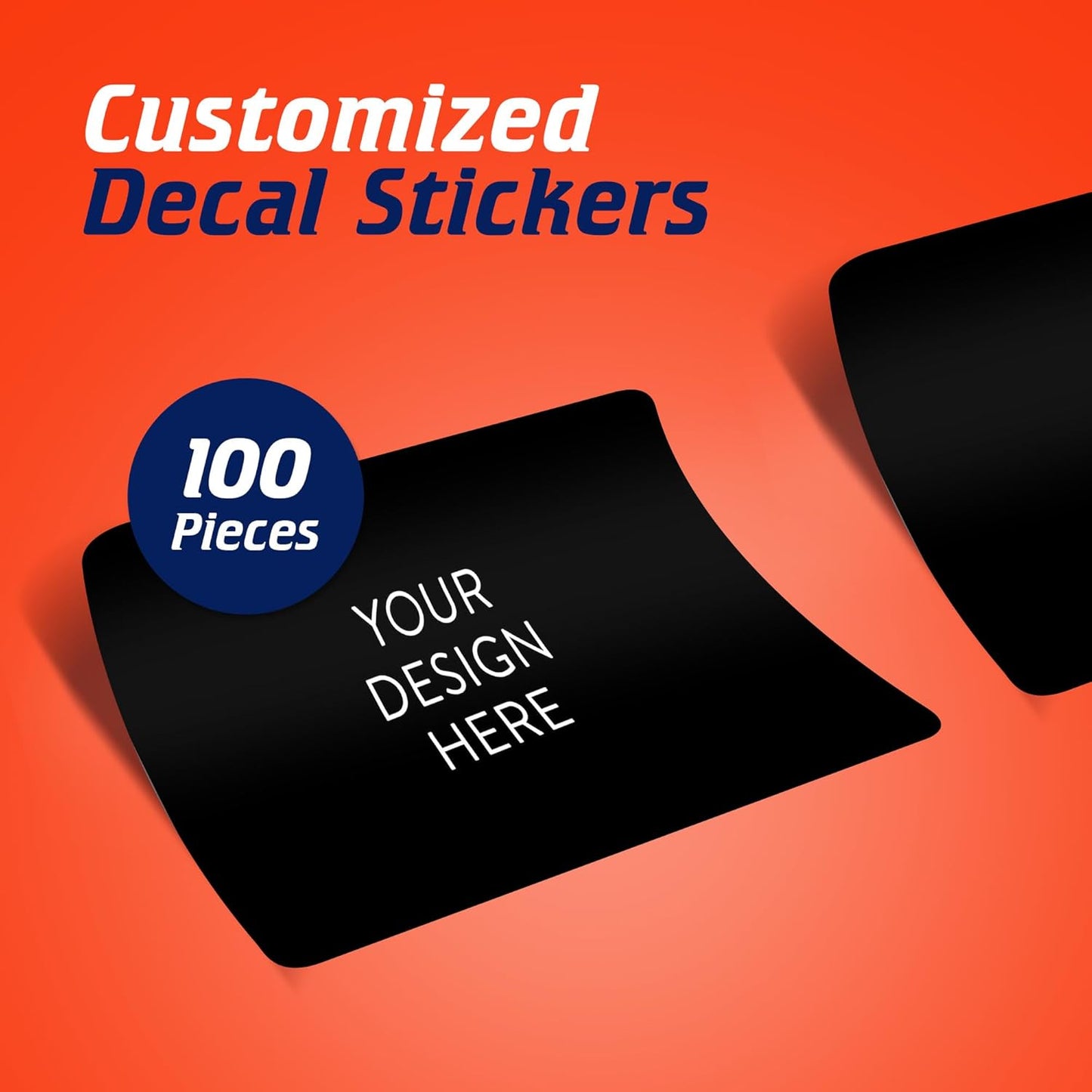 5-1000 Custom Vinyl Stickers - Upload Your own Image, Text, Design, Logo - Personalized Logo Labels for Handmade, Packaging, Bottle, Jars, Candle, Brand Stickers (Black, 4x2)