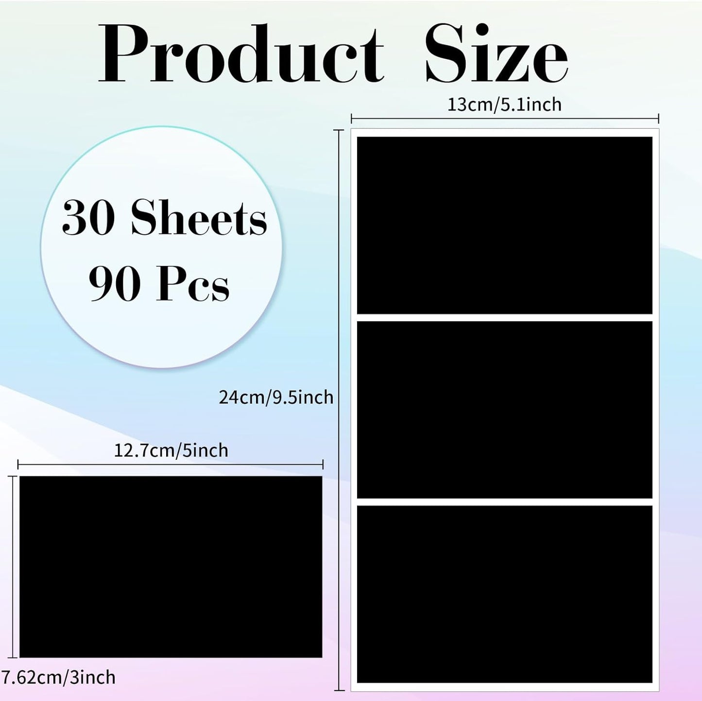 STARLIBOO Removable Colored Labels Stickers, 3X5 Inch Removable Large Label Stickers for Moving Boxes and Storage Bins- Waterproof- Tear Resistant (Black)