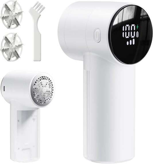 Electric Lint Remover and Fabric Shaver, Rechargeable Clothes Shaver for Sweater Furniture Couch, 3-Speed Pill Remover Defuzzer to Remove Fuzz Pilling from Blanket Jacket