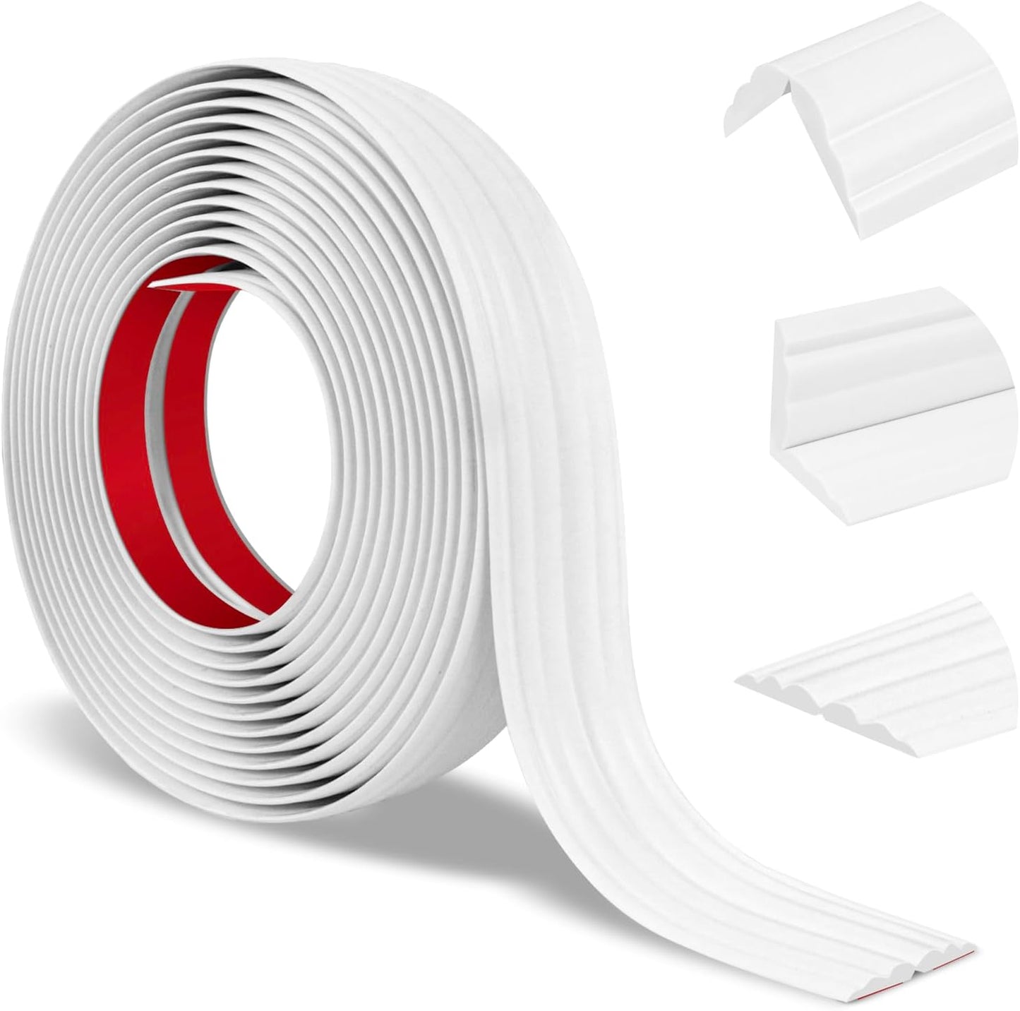 Wall Corner Protector Peel and Stick Corner Trim Molding Flexible Inside & Outside Wall Edge Guard Self Adhesive Moulding Trim for Edge Use, White, 2.3” W x 40’ L