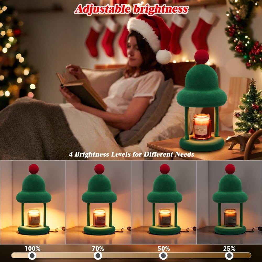 Fuzzy Candle Warmer Lamp with Timer, Dimmable Wax Warmer Lamp, Candle Melter Lamp for Jar Candles, Christmas Birthday Gifts for Mom Women