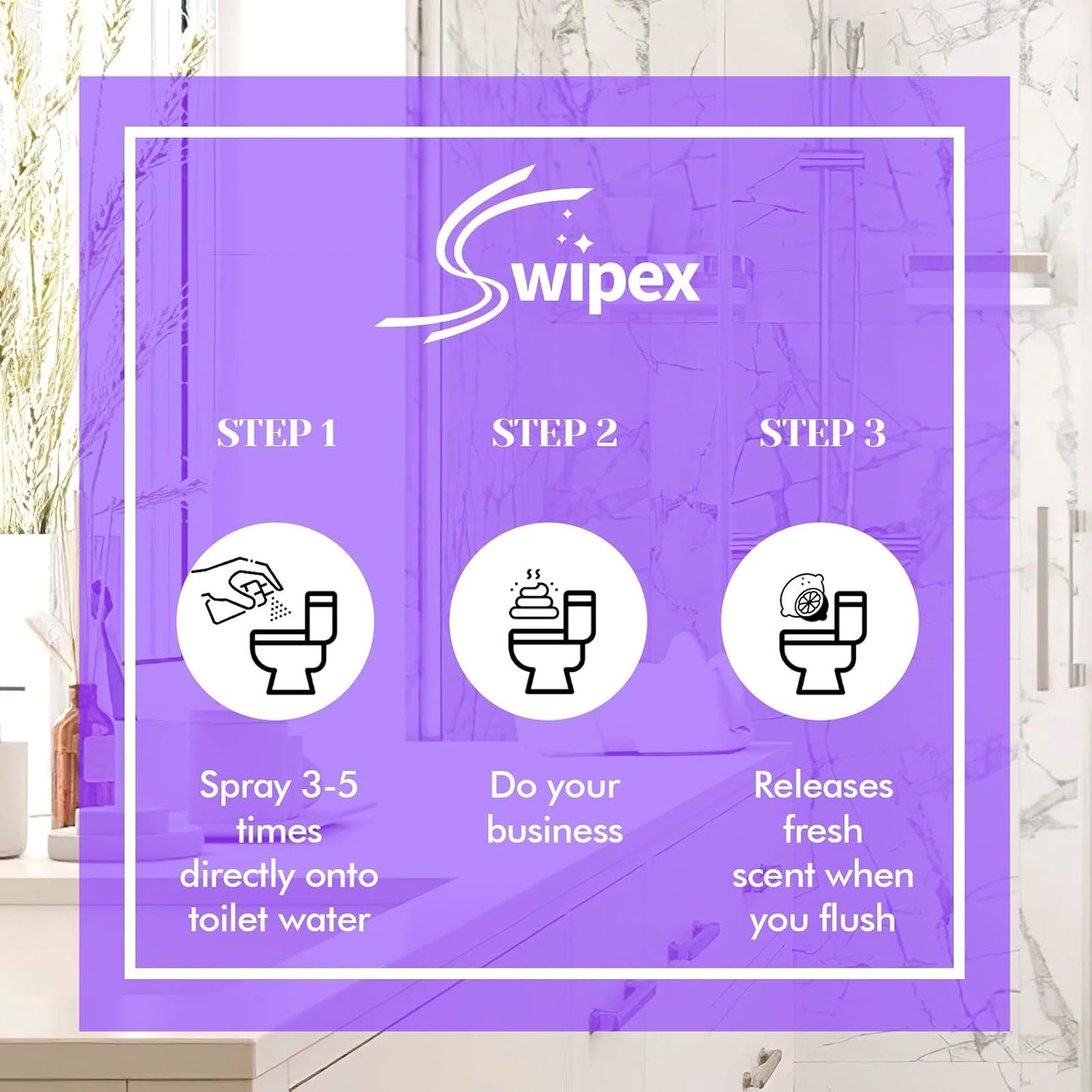 Toilet Spray Travel Size Lavender, Air Freshener Bathroom Spray, Up to 240 Uses, 2 Pack