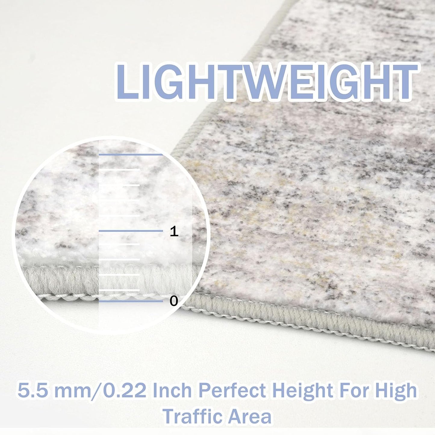 IOHOUZE Abstract Runner Rug 3x18 Ft Washable Runners for Hallways, Non Slip Kitchen Runner Printed Faux Wool Entryway Runner Indoor, Modern Abstract Floor Carpet for Hall Stair, Grey Beige