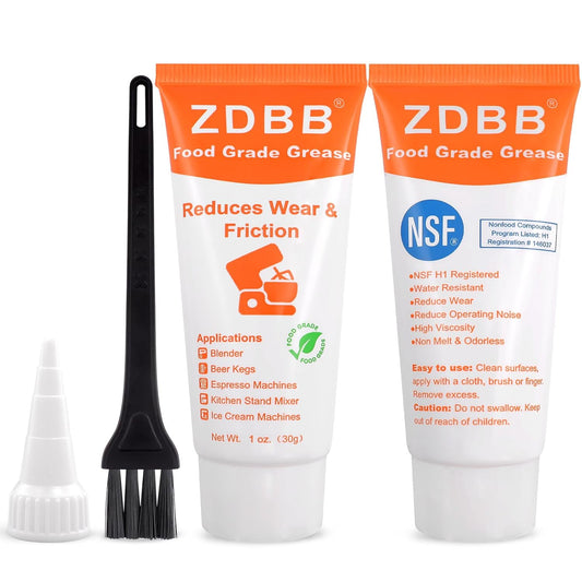 Food Grade Grease Lubricant for Kitchenaid Mixer NSF H1 Food Service Equipment Lube Coffee Machine Grease for Soft Serve Machines Yogurt Ice Cream Machine, Prevent Wear and Rust, 1 oz 2-Pack