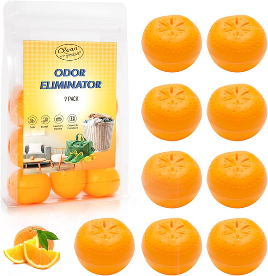 9 Pack Baking Soda Deodorizers, Shoe Deodorizer Balls, Air Freshener for Home, Odor Eliminator for Closets Bathroom Pets, Up to 180 Days