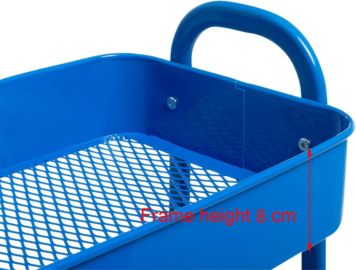 AGTEK Makeup Cart, Movable Rolling Organizer Cart,3 Tier Metal Utility Cart, Aristocratic Blue