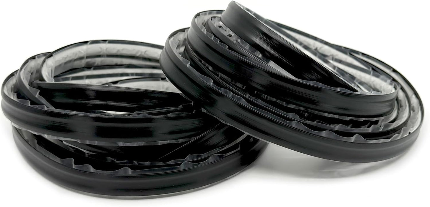 InstaTrim Black New & Improved Caulk Trim, 1/2" by 10', 2-Pack, Flexible, Waterproof for Bathroom, Floors, and Walls | Easy Installation | No Mess, Stain Resistant | Mold Resistant Finish