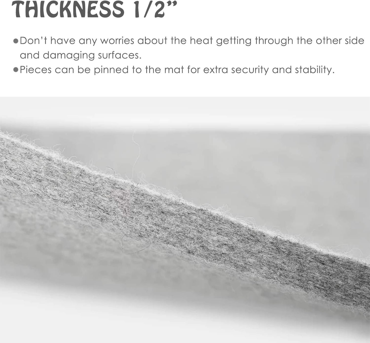 Wool Pressing Mat for Quilting - 9" x 9" Portable Travel Size Felt Ironing Pad 1/2" Thick, 100% New Zealand Wool for Ironing, Sewing, Cutting on Ironing Board, Tabletop, Dryer, Countertop