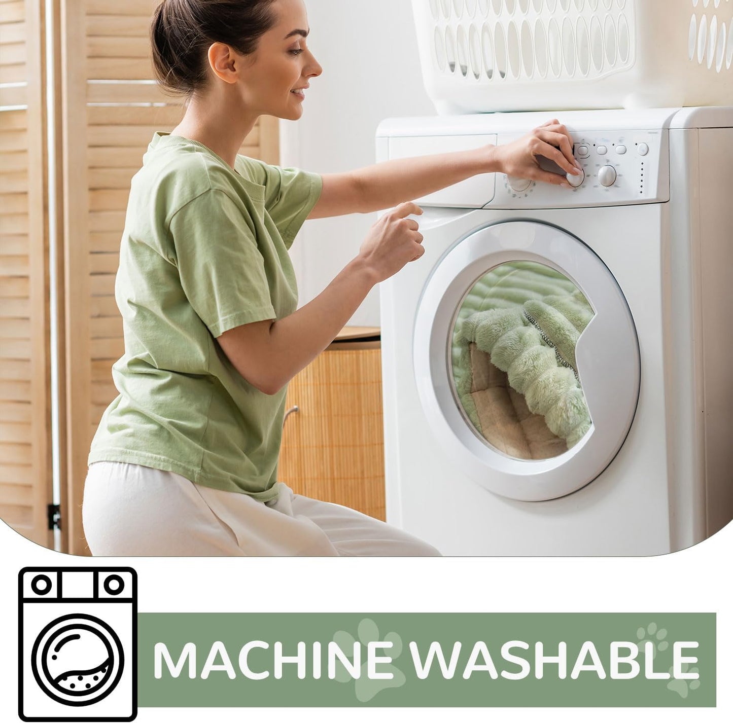 OTOB Couch Cover for Dogs Washable, Non Slip Plush Sofa Covers for 3 Cushion Couch, Fuzzy Pet Friendly Mat Bed Furniture Protector Sofa Slipcover, All Seasons (Matcha Green, 27.6" x 70.9")