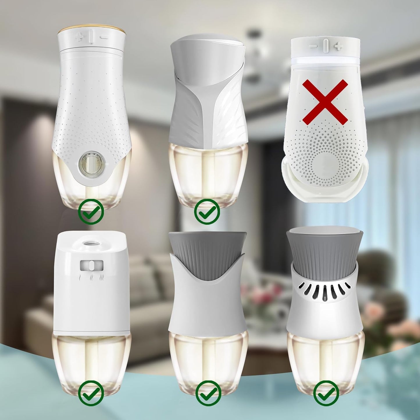 LASENTEUR Plug in Scented Oil Refill, 6 ct, Cotton Scent Long-Lasting Natural Fragrance for Home, Bathroom Bedroom Office, Compatible with Airwick, Compatible with Glade