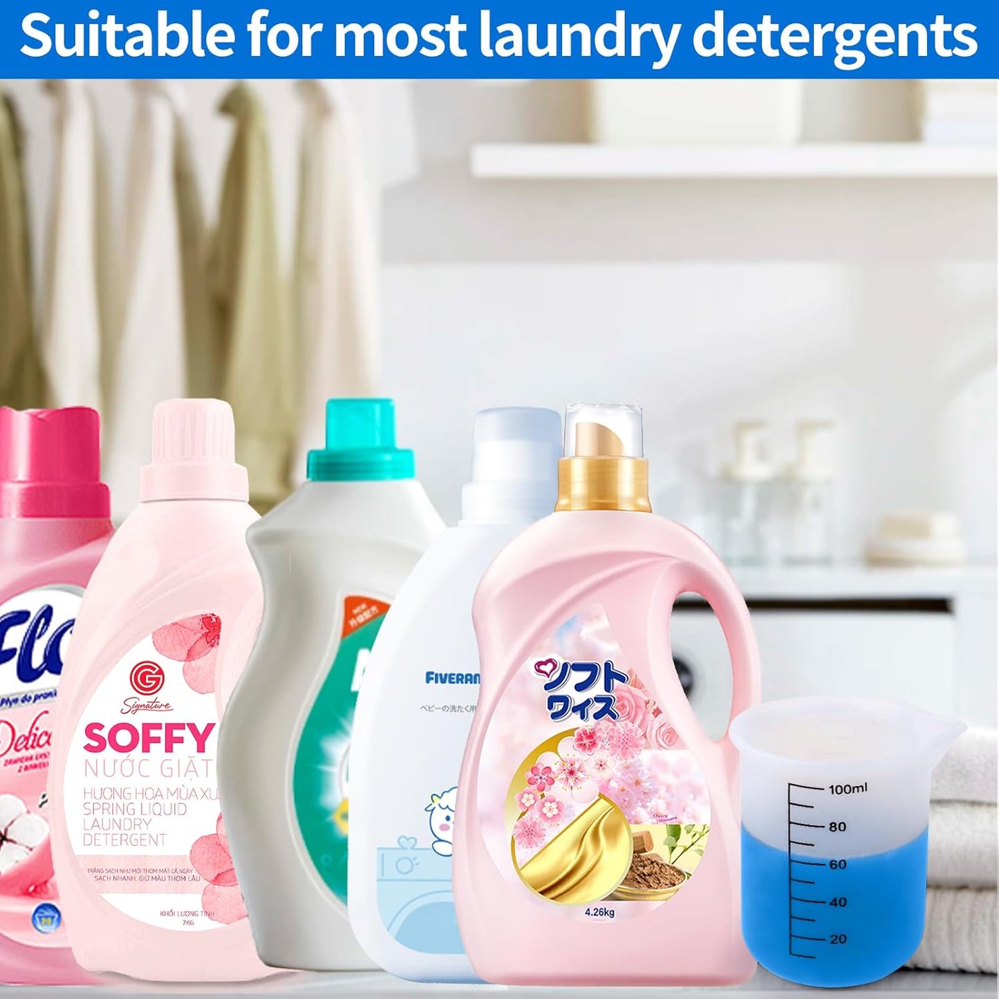 Laundry detergent cup,silicone laundry detergent measuring cup,washable laundry measuring cup for liquid detergent,2pcs cup measuring cup,No More Mess or Leaks