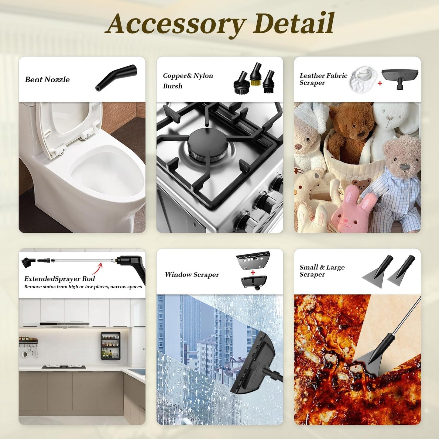 Steam Cleaner,15s Heat-Up,1.6L Tank,3-Level Adjustable Handle,2500W Steamer for Cleaning,Portable Steamer for Cleaning with 16PCS Accessories,Steam Cleaner for Home,Car,Dirt,Grease,Grout,Tile,Couch