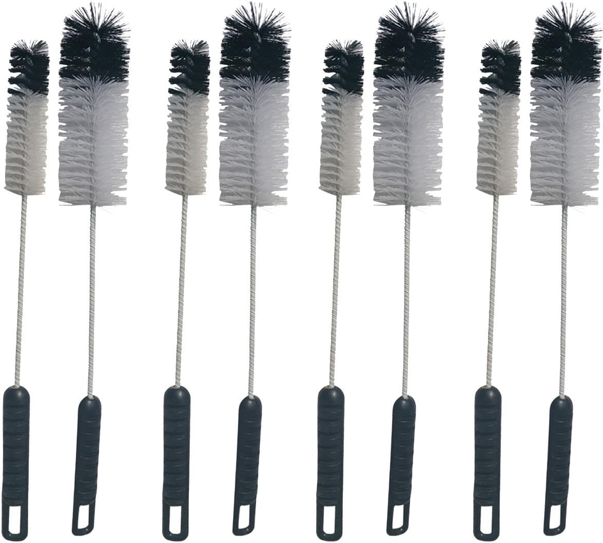 NewFerU Wire Bottle Cleaning Brush Set Small Large Thin Long Handle, Utility Cleaner Bendable Flexible for Narrow Neck Skinny Spaces of Water Beer Wine Baby Bottles Pipe Tube Flask Decanter (8)