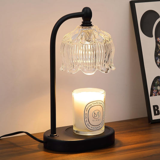 Black Candle Warmer Lamp with Timer and Dimmer,Flameless Wax Melt Warmer for Jar Candles with 2 Bulbs,House Warming Gifts,Mother's Day/Birthday/Christmas Gifts for Mom/Wife,Home Decor
