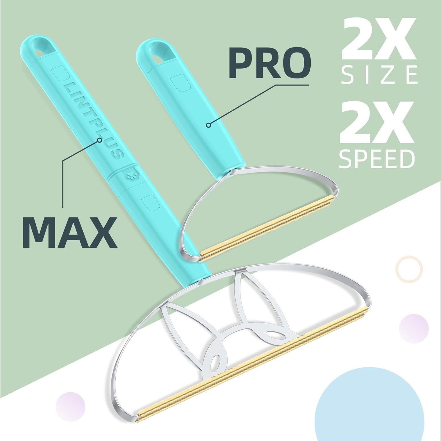 Flex MAX & Pro Pet Hair Remover Kit by LINTPLUS - Dog & Cat Hair Removal Tool for Furniture, Carpets, Rugs & Couches - Easy to Use, Reusable Carpet Scraper for Pet Hair