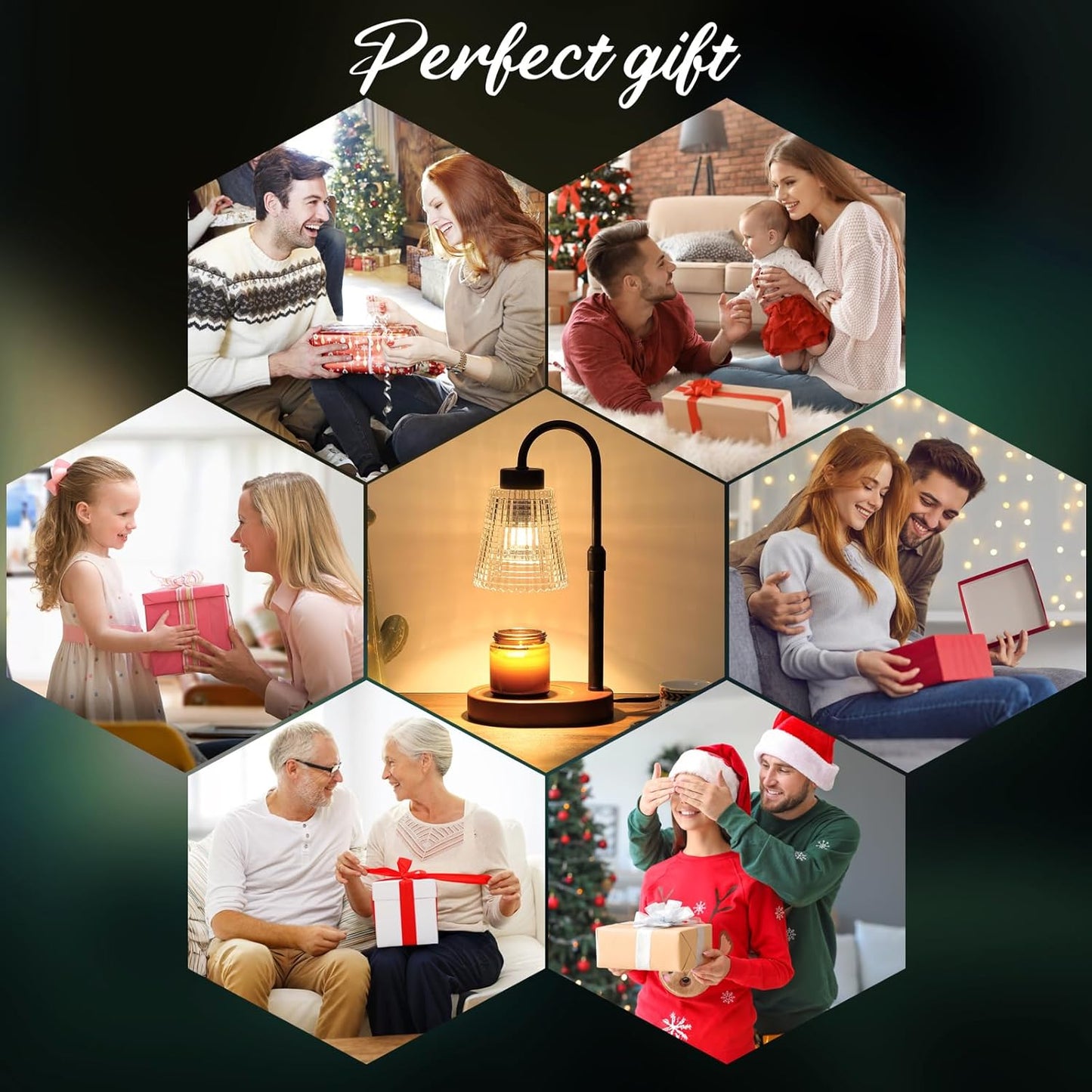 Black Candle Warmer Lamp WithTimer and Dimmer,Fragrance Electric Wax Melt Warmer with 2 Bulbs,Scented Jar Lamp,Mother's Day/Birthday/Christmas Gifts for Mom/Wife,Home Decor,Adjustable Height